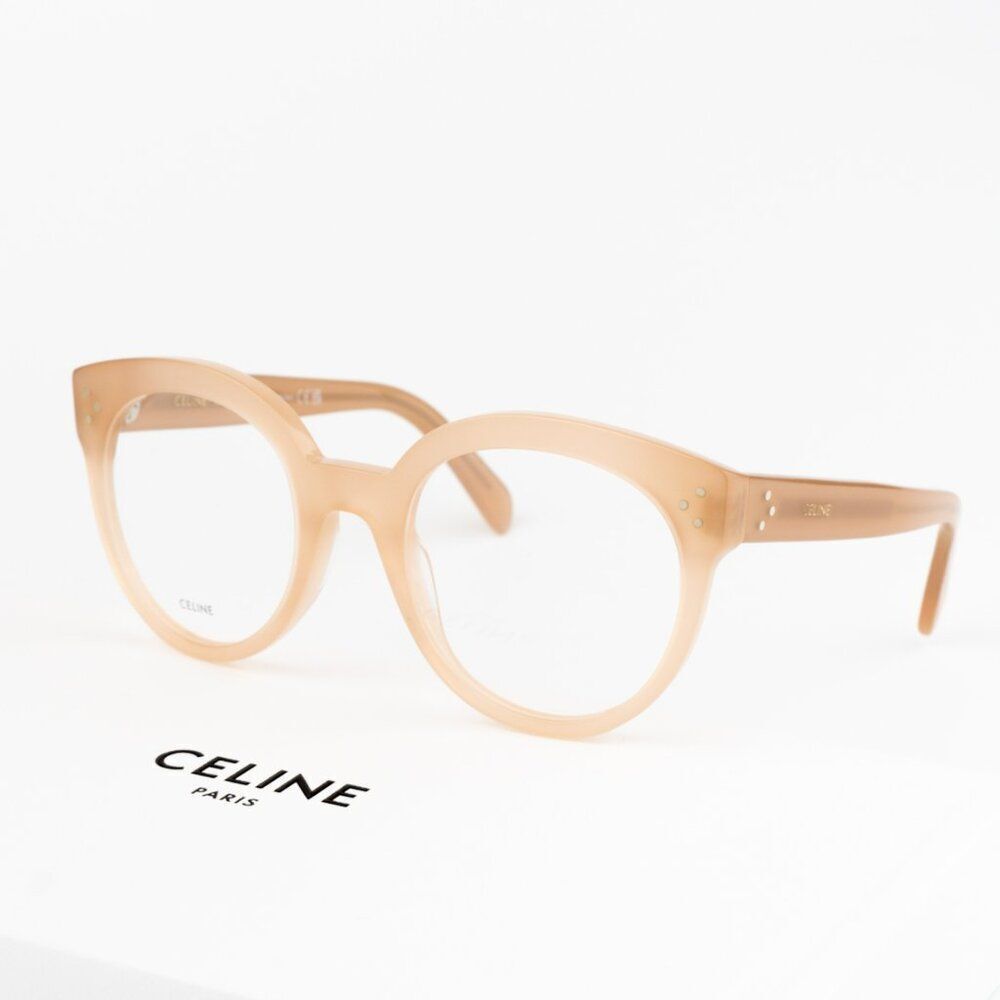 NEW Celine CL50093I 072 Beige Nude Round Women Eyeglasses CL 50093I - Picture 1 of 12